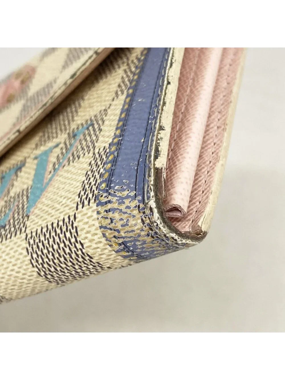 Louis Vuitton Wallet Damier Azur Summer Trunk Portefeuille Sarah White